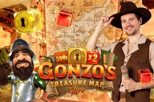 Gonzo's Treasure Map logo – Live Dealer by Evolution at Starzino Casino